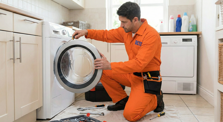 Expert technician repairing appliance